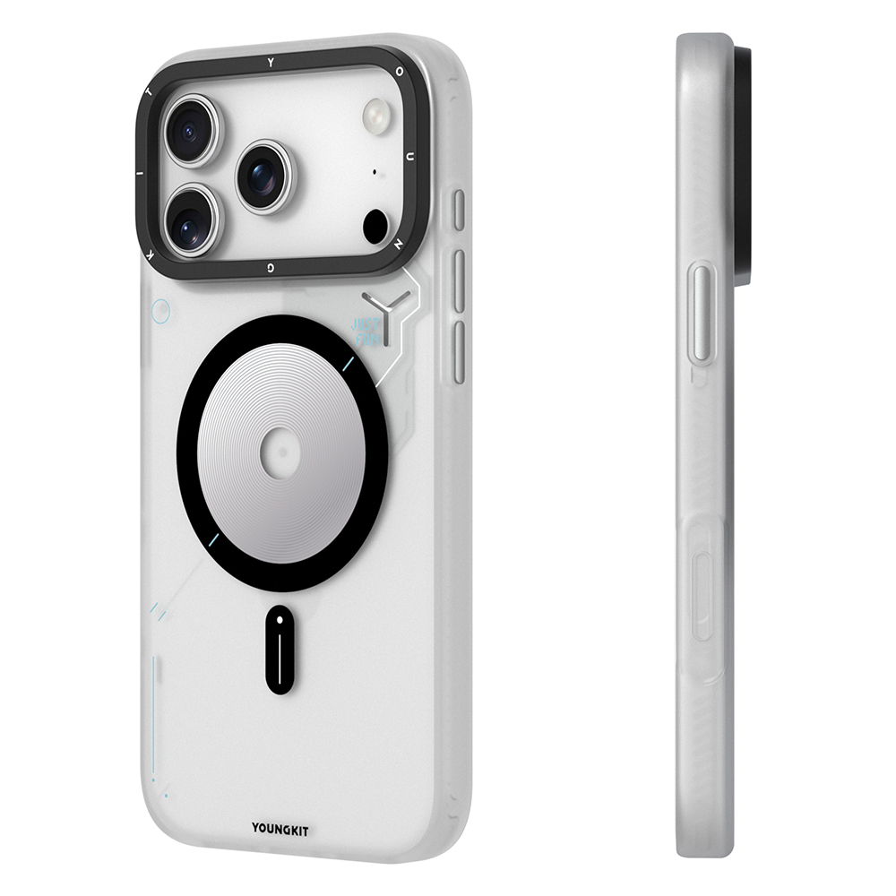 Apple iPhone 17 Pro Uyumlu Kılıf M-safe Şarj Özellikli Disk Desenli Youngkit Disc Battle Kapak - 7