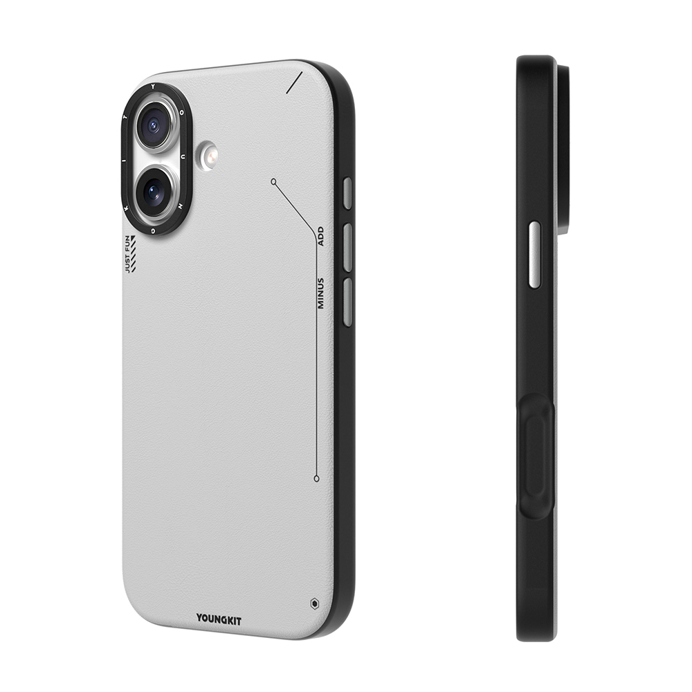 Apple iPhone 17 Uyumlu Kılıf M-safe Şarj Özellikli Basit Mat Deri Desenli Youngkit Tech Fashion Serisi Kapak - 3