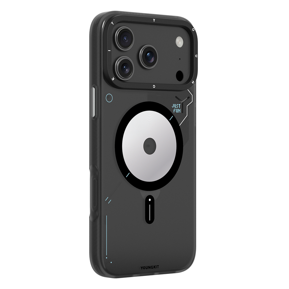 Apple iPhone 17 Pro Max Uyumlu Kılıf M-safe Şarj Özellikli Disk Desenli Youngkit Disc Battle Kapak - 3