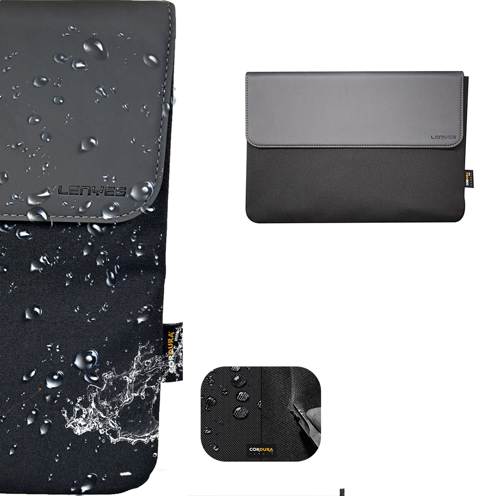 Lenyes LB503 Darbe Emici Su Geçirmez PU Cordura Kumaş 13-14 inç Laptop Çantası - 1