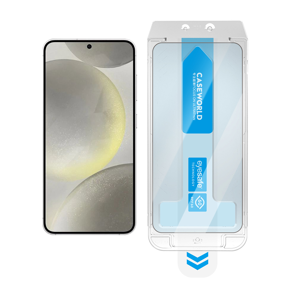 Samsung Galaxy S24 Uyumlu CaseWorld Applicator Serisi 2.5D Eyesafe Mavi Işık Teknolojili 0.25mm Temperli Cam Ekran Koruyucu+ Uygulama Aparatı - 4