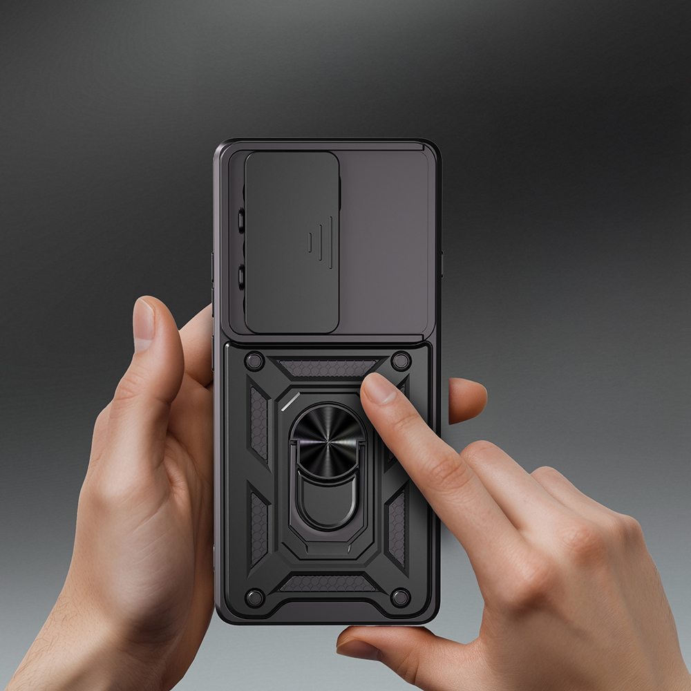 Tecno Camon 40 4G Uyumlu Kılıf Magnetik Standlı Kamera Korumalı Zore Sürgülü Vega Kapak - 2