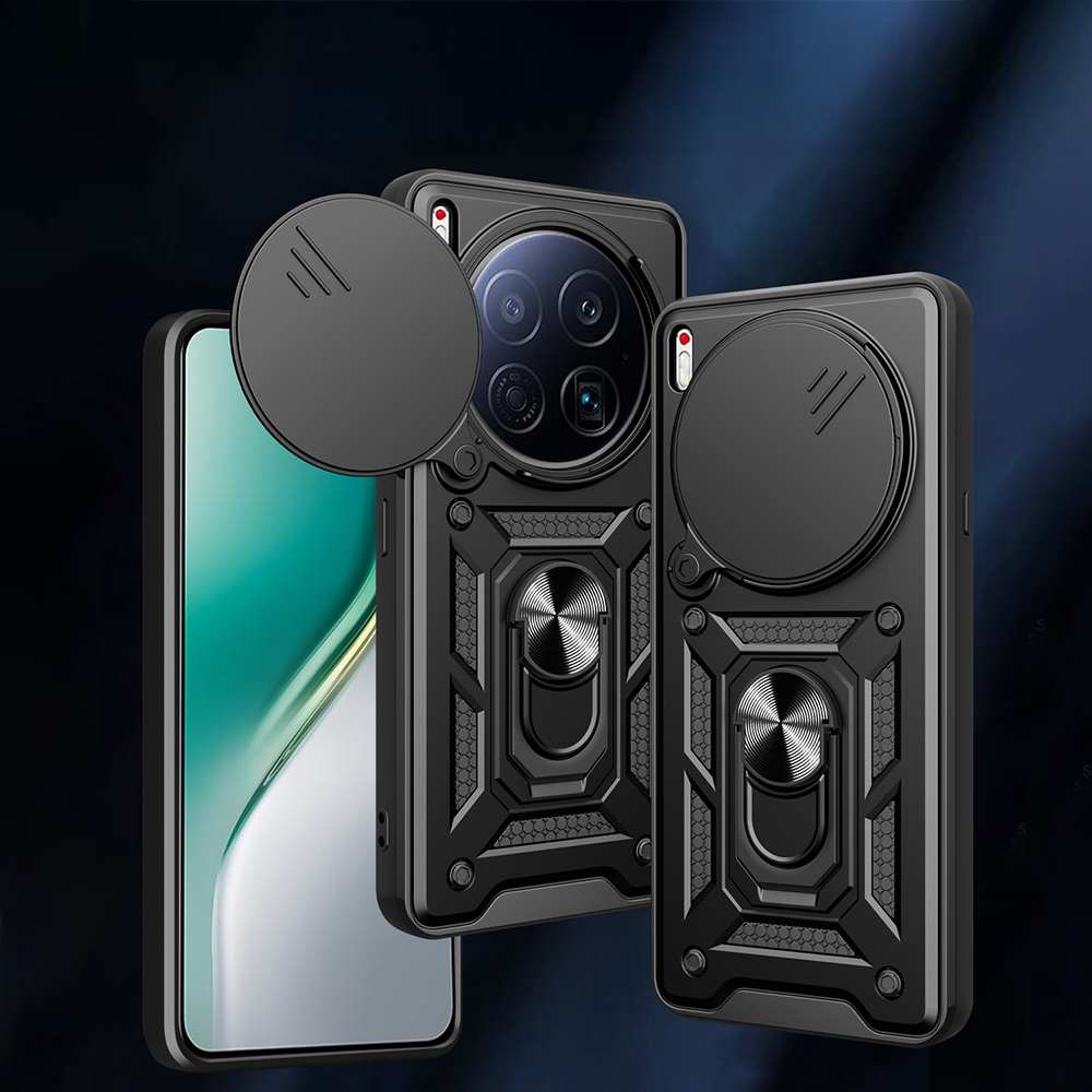 Tecno Camon 40 Premier 5G Kılıf Magnetik Standlı Kamera Korumalı Zore Sürgülü Vega Kapak - 1