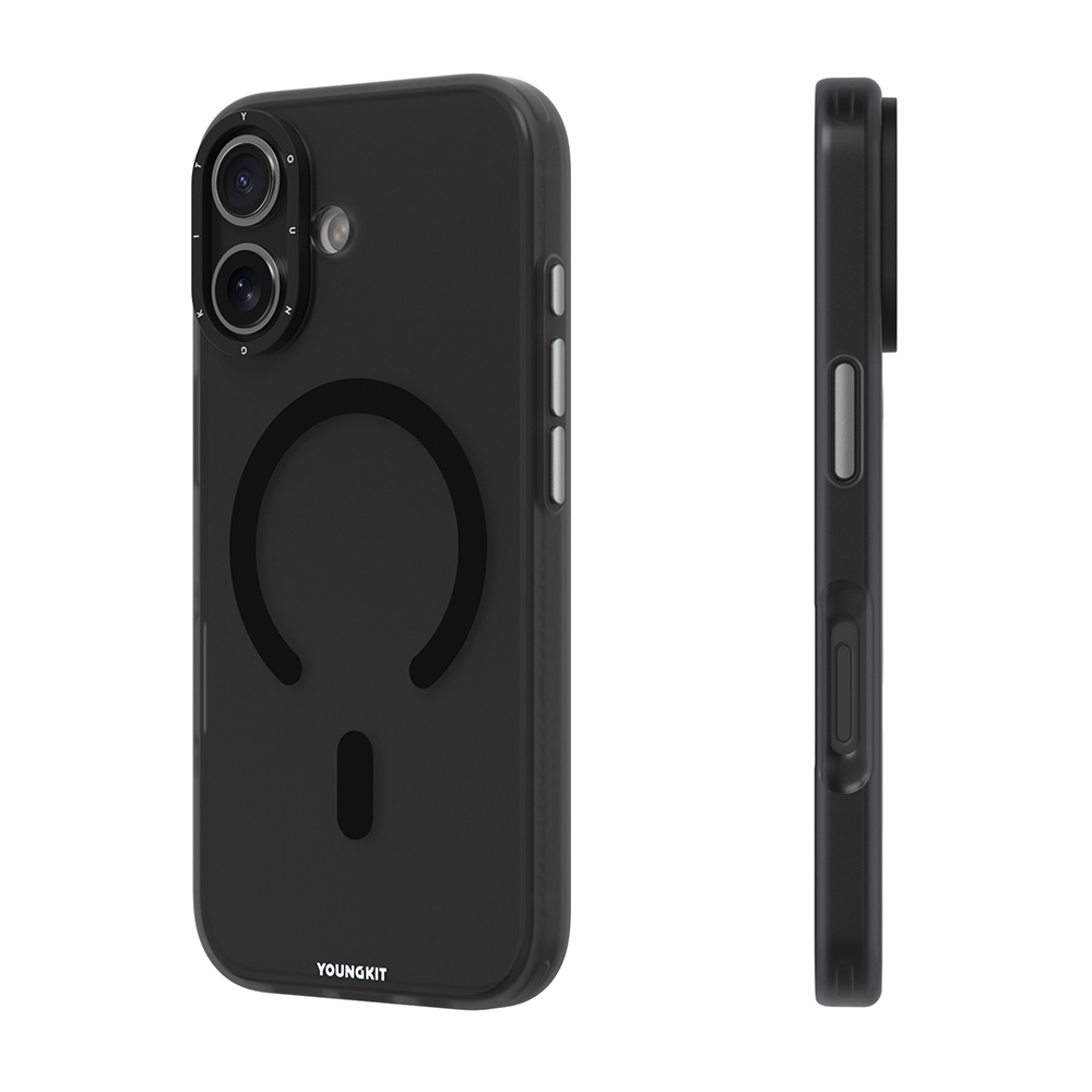 Apple iPhone 17 Uyumlu Kılıf M-safe Şarj Özellikli Youngkit Hidden Sand Serisi Kapak - 1