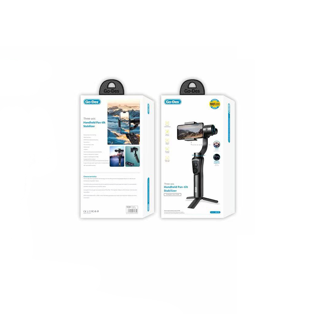 Go Des GD-S5 3 Eksenli El Tipi Yüz Tanıma Takip Özellikli Led Işıklandırma Aparatlı Gimbal Stabilizatör - 3