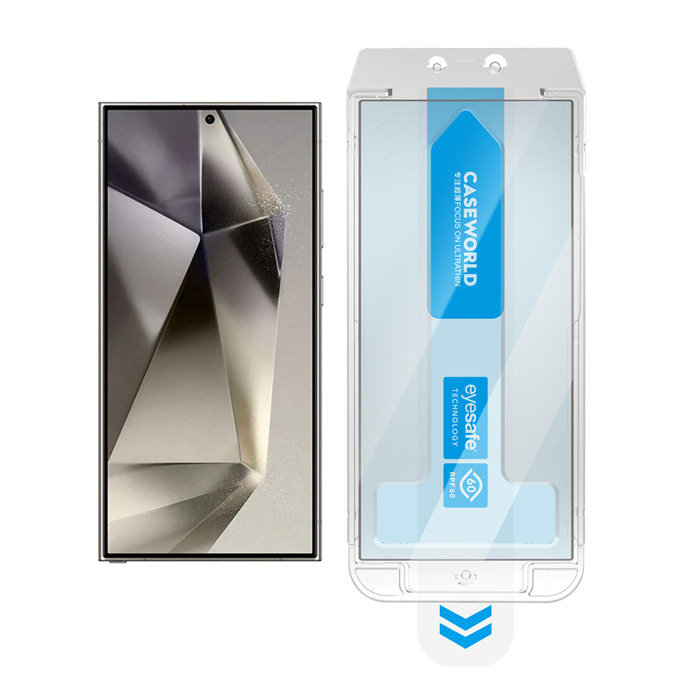 Samsung Galaxy S24 Ultra Uyumlu CaseWorld Applicator Serisi 2.5D Eyesafe Mavi Işık Teknolojili 0.25mm Temperli Cam Ekran Koruyucu+ Uygulama Aparatı - 4