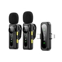 Wiwu Wi-WM007 2in1 Type-C ve Lightning Portlu ANC Özellikli Kablosuz Yaka Mikrofonu - 1
