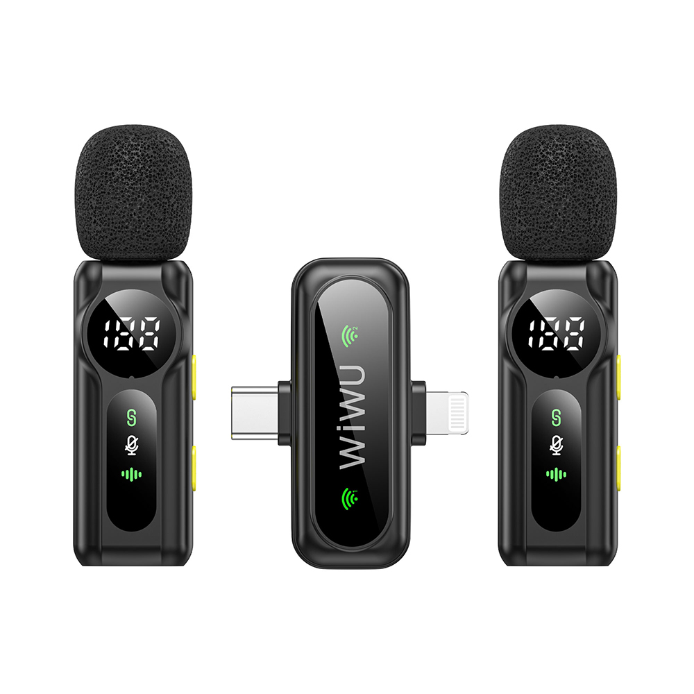 Wiwu Wi-WM007 2in1 Type-C ve Lightning Portlu ANC Özellikli Kablosuz Yaka Mikrofonu - 3