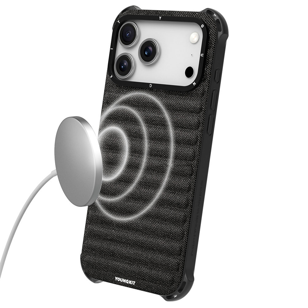 Apple iPhone 17 Pro Max Uyumlu Kılıf M-safe Şarj Özellikli Youngkit Canvas Serisi Kapak - 9
