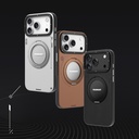 Apple iPhone 17 Pro Uyumlu Kılıf M-safe Şarj Özellikli 360 Derece Standlı Basit Mat Deri Desenli Youngkit Tech Leather Serisi Kapak - 10