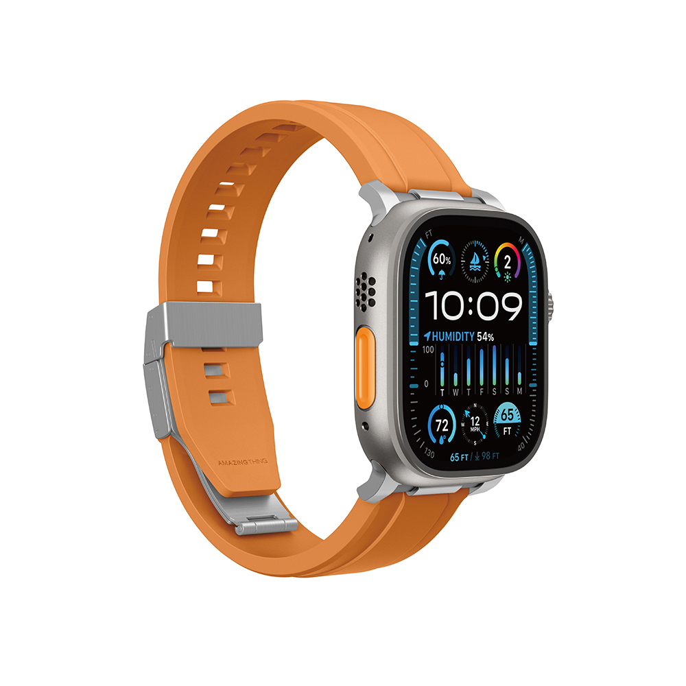 Apple Watch 44mm Uyumlu Amazingthing Titan Chrono Silikon Kordon - 8