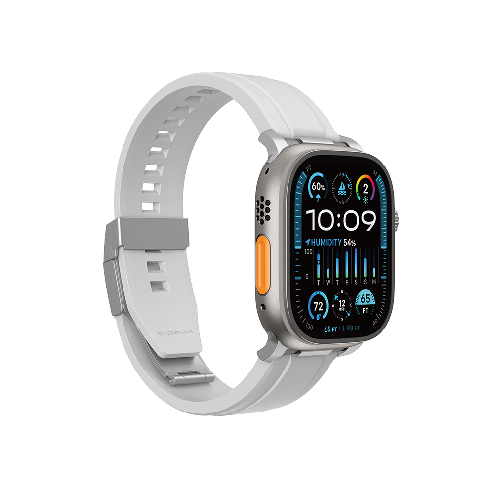 Apple Watch 10 46mm Uyumlu Amazingthing Titan Chrono Silikon Kordon - 8