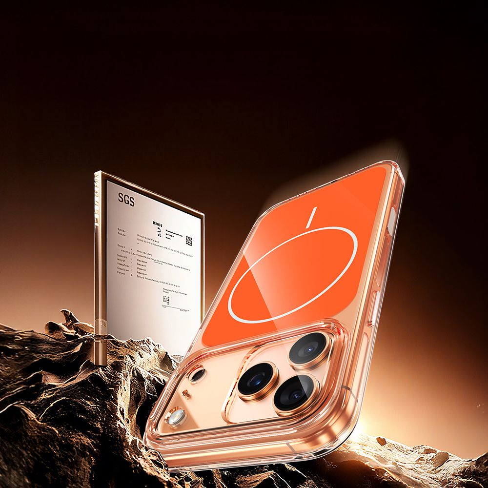 Apple iPhone 17 Pro Uyumlu Kılıf Zore M-safe Şarj Özellikli Şeffaf Kamera Kontrol Butonlu Lugano Kapak - 5