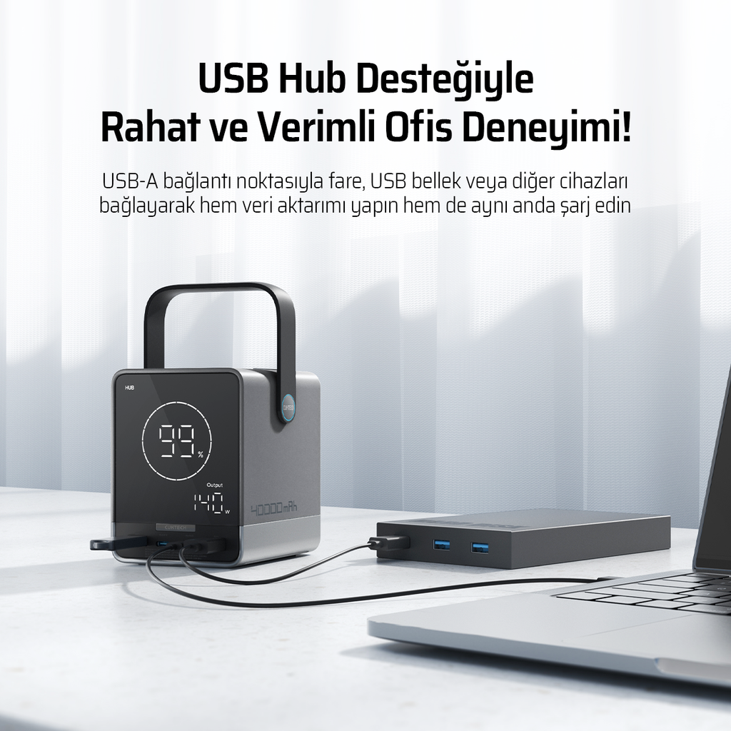 CUKTECH 30 Powerbank 40000 mAh | 300 W PD3.1 Süper Hızlı Şarj | 3 Port (2C1A) TFT Ekranlı Taşınabilir Şarj Cihazı – Laptop, MacBook, iPhone, Samsung, Xiaomi ile Uyumlu