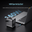 CUKTECH 30 Powerbank 40000 mAh | 300 W PD3.1 Süper Hızlı Şarj | 3 Port (2C1A) TFT Ekranlı Taşınabilir Şarj Cihazı – Laptop, MacBook, iPhone, Samsung, Xiaomi ile Uyumlu