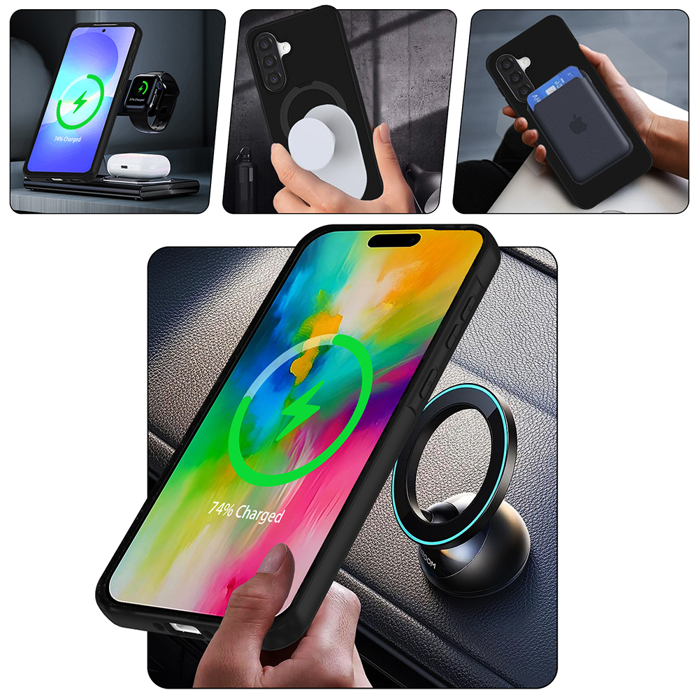 Samsung Galaxy A56 Uyumlu Kılıf M-safe Şarj Özellikli Standlı Zore Samara Kapak - 3