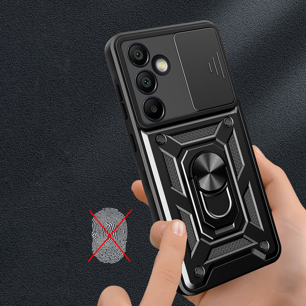 Samsung Galaxy S25 Uyumlu FE Kılıf Magnetik Standlı Kamera Korumalı Zore Sürgülü Vega Kapak - 4