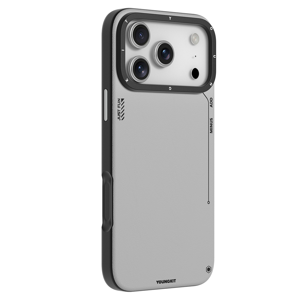 Apple iPhone 17 Pro Uyumlu Kılıf M-safe Şarj Özellikli Basit Mat Deri Desenli Youngkit Tech Fashion Serisi Kapak - 1
