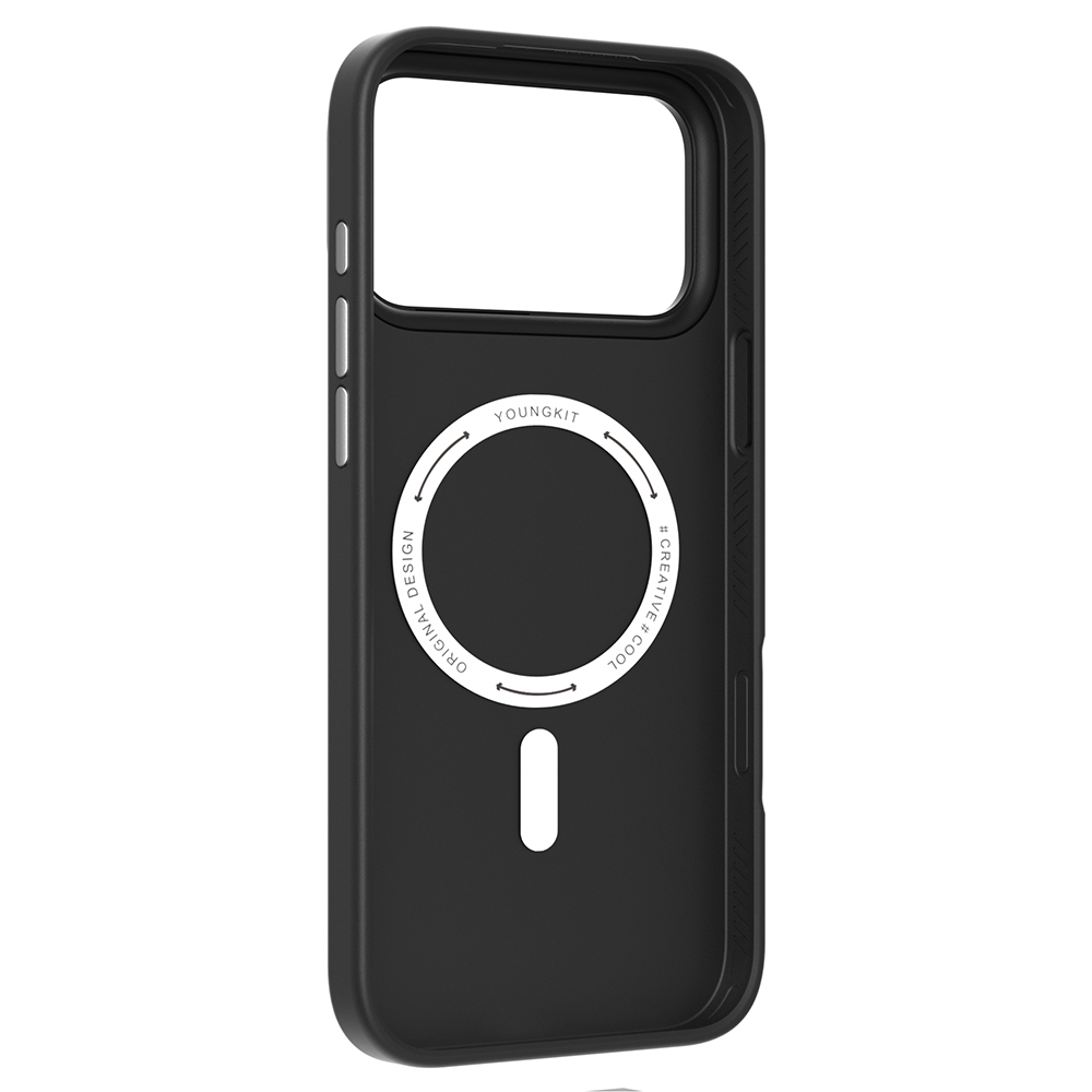 Apple iPhone 17 Pro Uyumlu Kılıf M-safe Şarj Özellikli Basit Mat Deri Desenli Youngkit Tech Fashion Serisi Kapak - 9