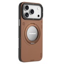 Apple iPhone 17 Pro Max Uyumlu Kılıf M-safe Şarj Özellikli 360 Derece Standlı Basit Mat Deri Desenli Youngkit Tech Leather Serisi Kapak - 1