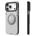 Apple iPhone 17 Pro Max Uyumlu Kılıf M-safe Şarj Özellikli 360 Derece Standlı Basit Mat Deri Desenli Youngkit Tech Leather Serisi Kapak - 6