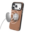 Apple iPhone 17 Pro Max Uyumlu Kılıf M-safe Şarj Özellikli 360 Derece Standlı Basit Mat Deri Desenli Youngkit Tech Leather Serisi Kapak - 10