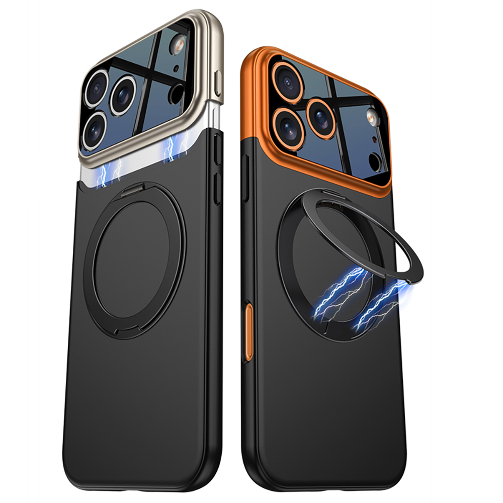 Apple iPhone 17 Pro Max Uyumlu Kılıf M-safe Şarj Özellikli 360 Derece Standlı Çift Parçalı Zore Torino Kapak - 6
