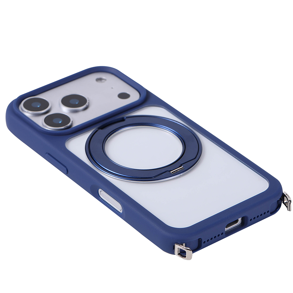 Apple iPhone 17 Pro Max Uyumlu Kılıf M-Safe Şarj Özellikli Standlı Zore Piza Silikon Kapak - 2