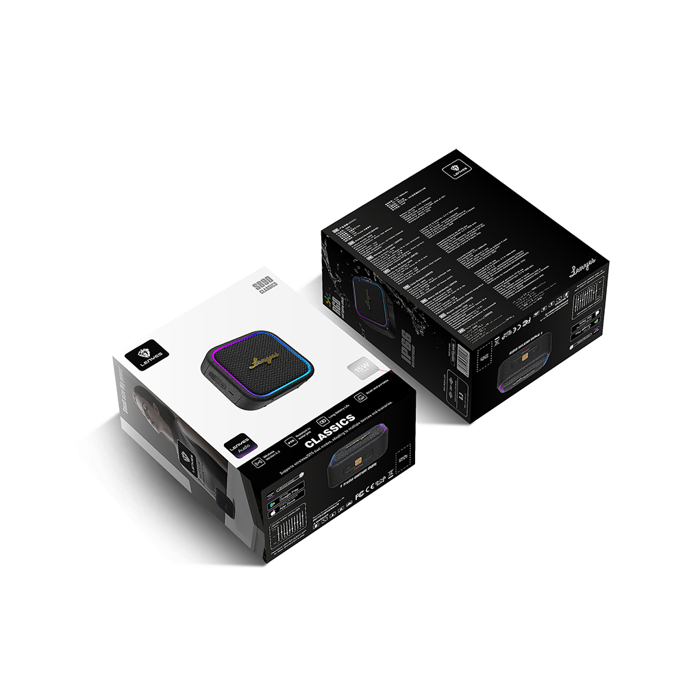 Lenyes S890 Su Geçirmez Özellikli RGB Işıklı Askılı Mini OTG-TWS Bluetooth Hoparlör v5.3 - 7