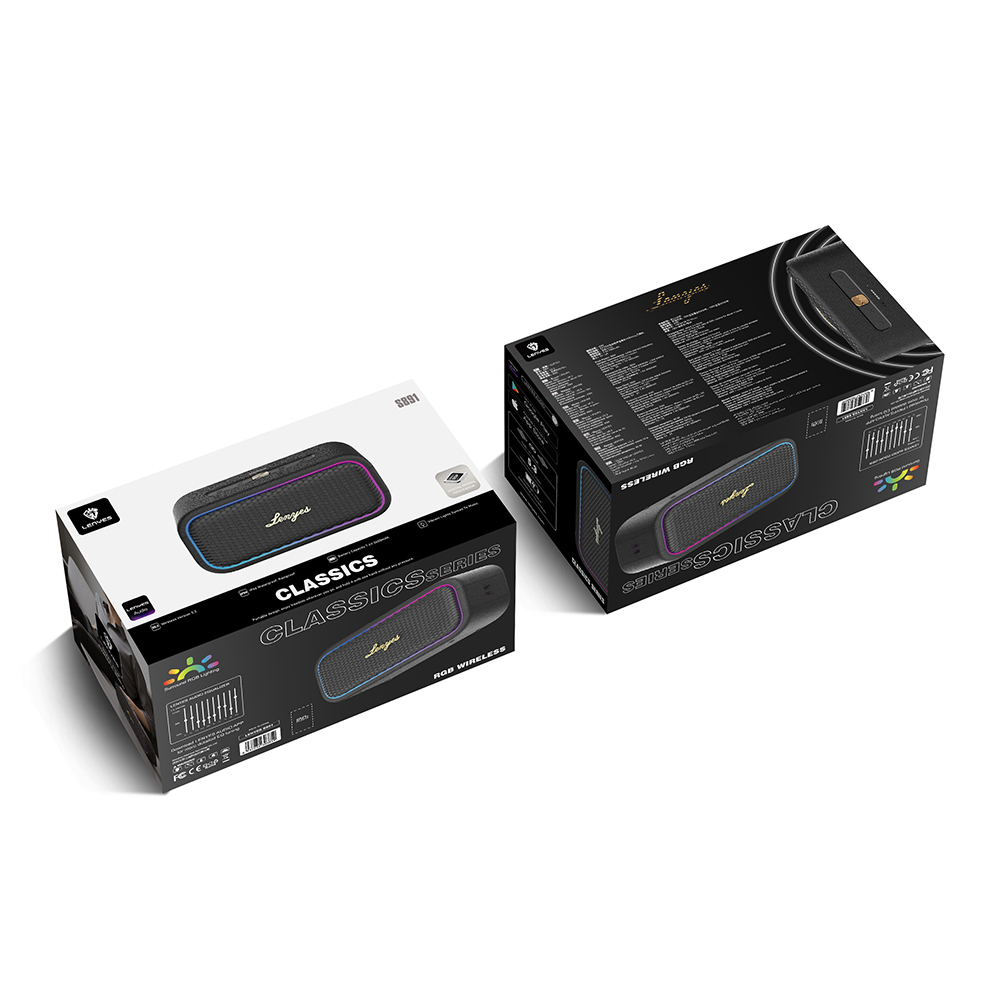 Lenyes S891 RGB Işıklı Taşınabilir Su Geçirmez OTG-TWS Bluetooth Hoparlör v5.3 80W - 8