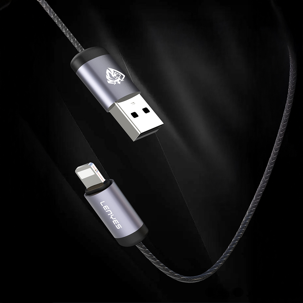 Lenyes LC537 USB-A to Type-C Örgü Tasarımlı Hızlı Şarj Özellikli Data ve Şarj Kablosu 10W 1M - 5