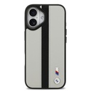 Apple iPhone 17 Uyumlu Kılıf BMW Orjinal Lisanslı M-safe Şarj Özellikli Deri Arka Yüzey Metal Logolu Delikli Şerit Tasarımlı Kapak - 2