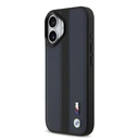 Apple iPhone 17 Uyumlu Kılıf BMW Orjinal Lisanslı M-safe Şarj Özellikli Deri Arka Yüzey Metal Logolu Delikli Şerit Tasarımlı Kapak - 15