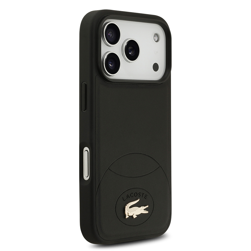 Apple iPhone 17 Pro Uyumlu Kılıf Lacoste Orjinal Lisanslı M-safe Şarj Özellikli PU Deri Tasarımlı Metal Logolu Kapak - 1