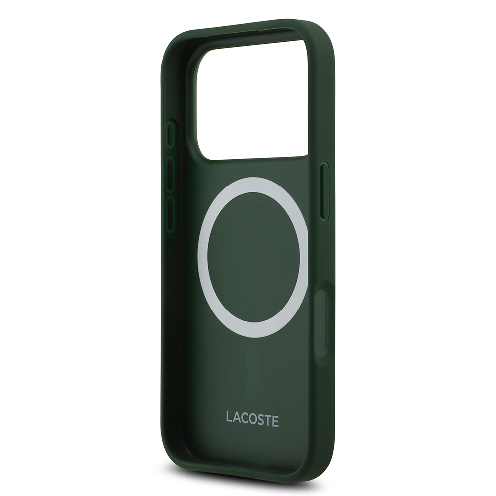 Apple iPhone 17 Pro Uyumlu Kılıf Lacoste Orjinal Lisanslı M-safe Şarj Özellikli PU Deri Tasarımlı Metal Logolu Kapak - 12