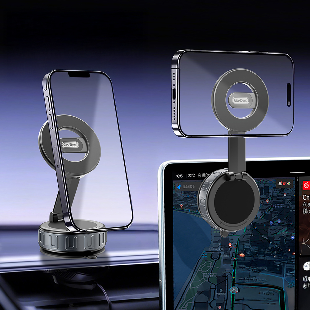 Go Des GD-HD241 360 Derece Dönebilen Vakum Özellikli Magnetik Telefon Tutucu - 1