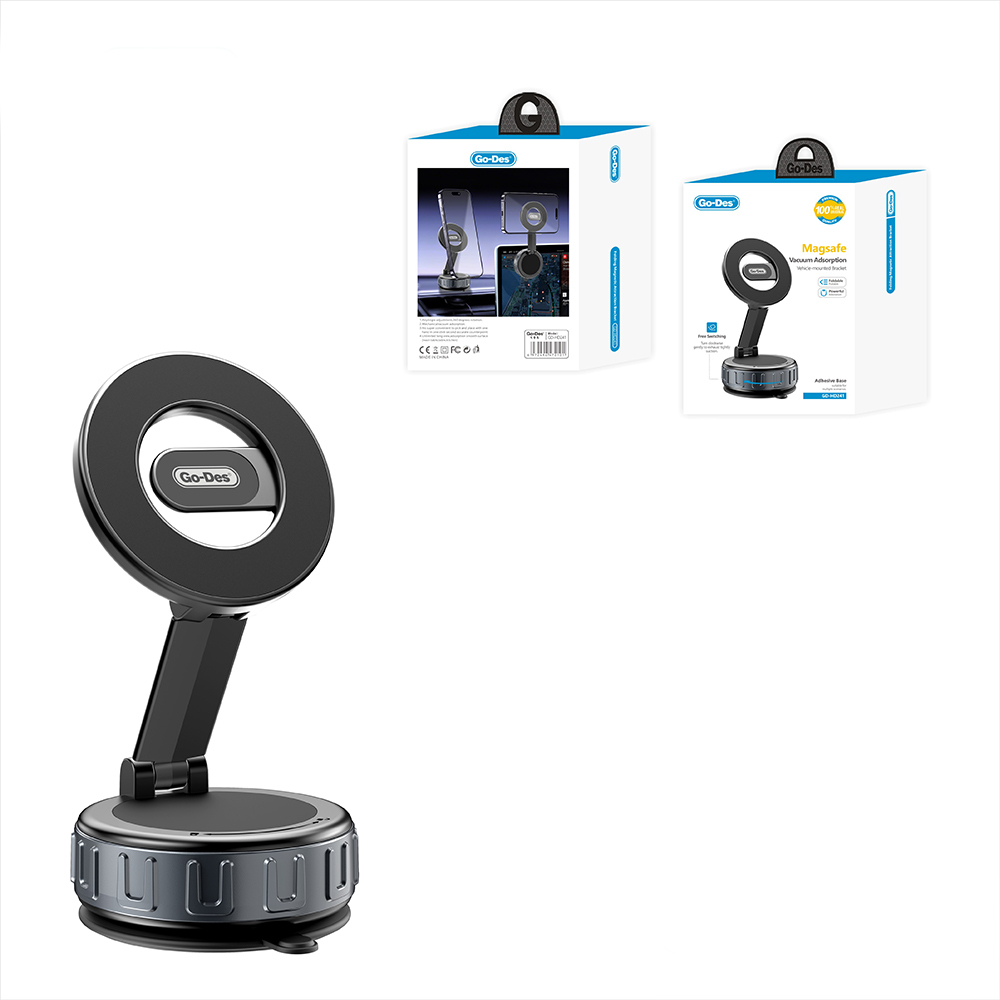 Go Des GD-HD241 360 Derece Dönebilen Vakum Özellikli Magnetik Telefon Tutucu - 2