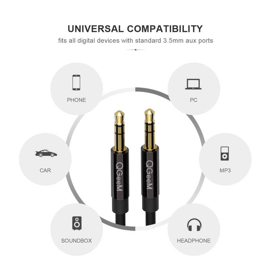Qgeem QG-AU04 3.5mm Aux Audio Kablo 1M - 2