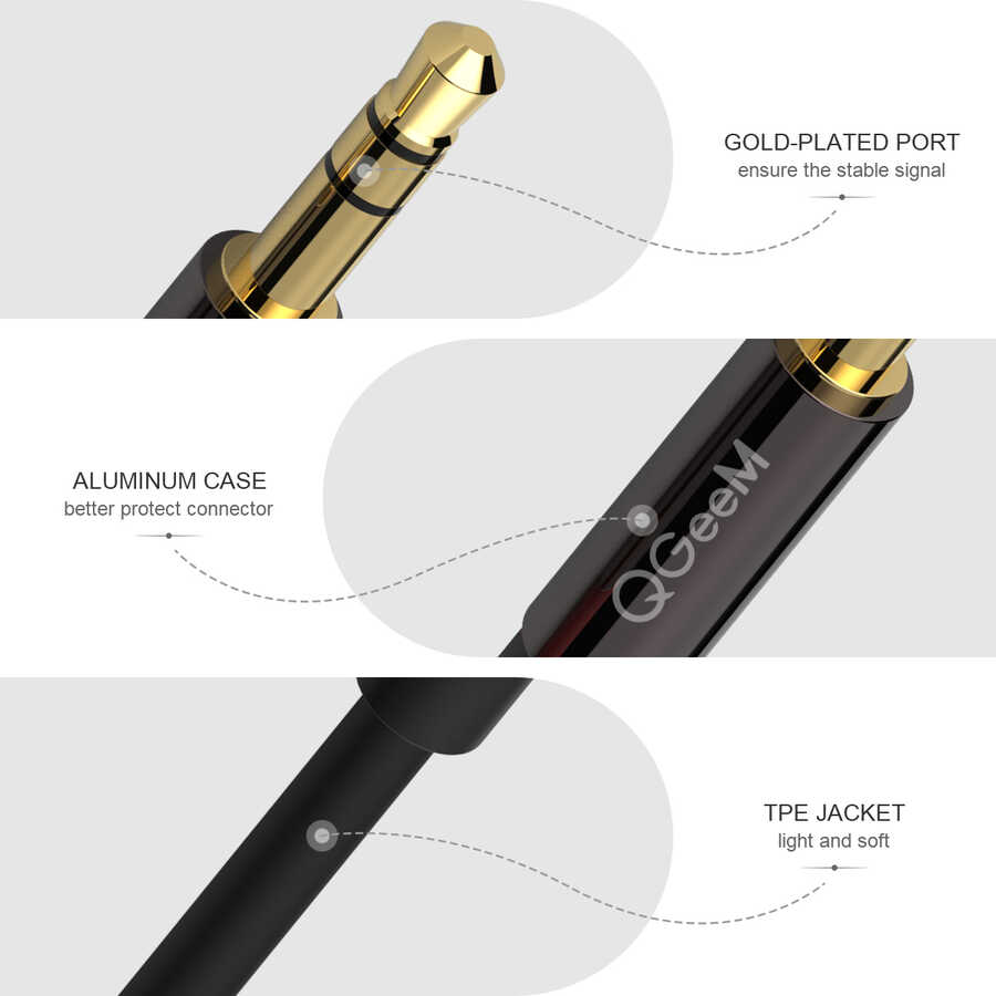 Qgeem QG-AU04 3.5mm Aux Audio Kablo 1M - 4