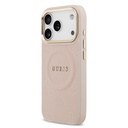 Apple iPhone 17 Pro Uyumlu Kılıf Guess Orjinal Lisanslı M-safe Şarj Özellikli Sıcak Baskılı Yazı Logolu PU Deri Peony Kapak - 1