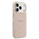 Apple iPhone 17 Pro Uyumlu Kılıf Guess Orjinal Lisanslı M-safe Şarj Özellikli Sıcak Baskılı Yazı Logolu PU Deri Peony Kapak - 3