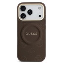 Apple iPhone 17 Pro Uyumlu Kılıf Guess Orjinal Lisanslı M-safe Şarj Özellikli Sıcak Baskılı Yazı Logolu PU Deri Peony Kapak - 8