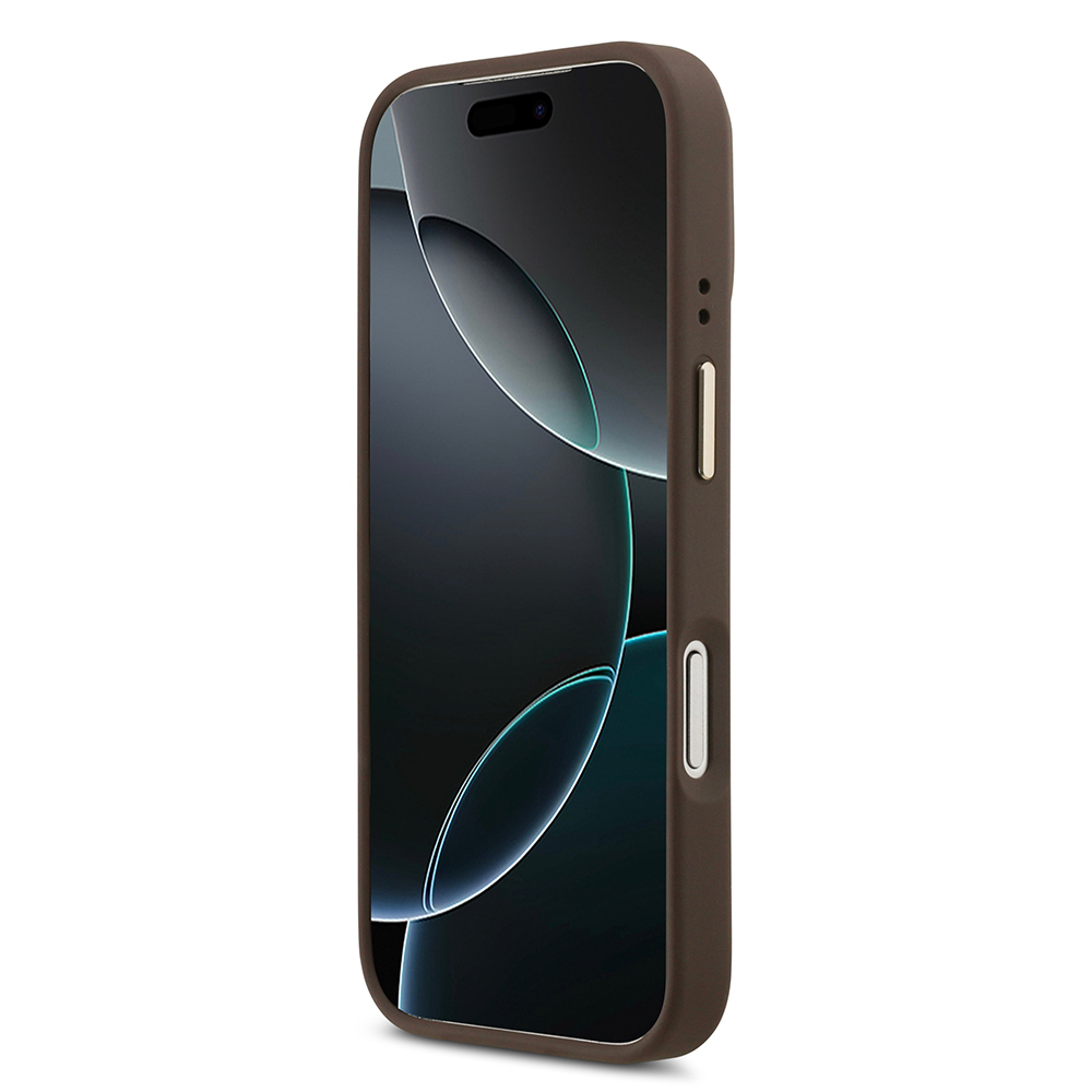 Apple iPhone 17 Pro Uyumlu Kılıf Guess Orjinal Lisanslı M-safe Şarj Özellikli Sıcak Baskılı Yazı Logolu PU Deri Peony Kapak - 10