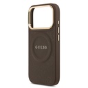 Apple iPhone 17 Pro Uyumlu Kılıf Guess Orjinal Lisanslı M-safe Şarj Özellikli Sıcak Baskılı Yazı Logolu PU Deri Peony Kapak - 11