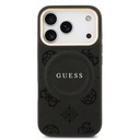 Apple iPhone 17 Pro Uyumlu Kılıf Guess Orjinal Lisanslı M-safe Şarj Özellikli Sıcak Baskılı Yazı Logolu PU Deri Peony Kapak - 14
