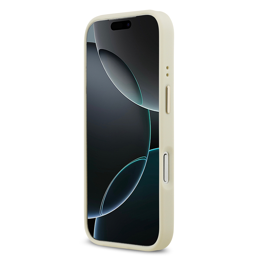Apple iPhone 17 Pro Uyumlu Kılıf Guess Orjinal Lisanslı M-safe Şarj Özellikli Sıcak Baskılı Yazı Logolu PU Deri Peony Kapak - 22