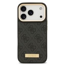Apple iPhone 17 Pro Uyumlu Kılıf Guess Orjinal Lisanslı M-safe Şarj Özellikli 4G Desenli PU Metal Plaka Klasik Logolu Kapak - 2