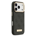Apple iPhone 17 Pro Uyumlu Kılıf Guess Orjinal Lisanslı M-safe Şarj Özellikli 4G Desenli PU Metal Plaka Klasik Logolu Kapak - 3