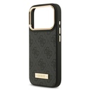 Apple iPhone 17 Pro Uyumlu Kılıf Guess Orjinal Lisanslı M-safe Şarj Özellikli 4G Desenli PU Metal Plaka Klasik Logolu Kapak - 5