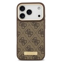 Apple iPhone 17 Pro Uyumlu Kılıf Guess Orjinal Lisanslı M-safe Şarj Özellikli 4G Desenli PU Metal Plaka Klasik Logolu Kapak - 8